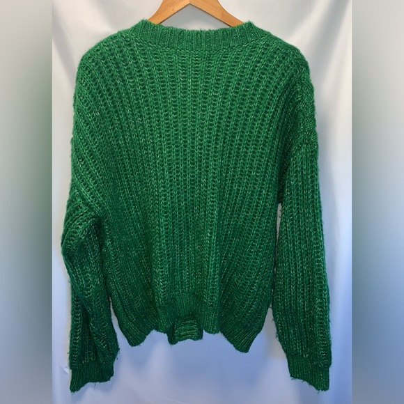 Forever 21 Contemporary Green Cardigan Button Up Long Sleeve Size Large - Picture 3 of 5